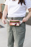 Rifle Paper Co floral fanny pack for women, canvas waist pack, floral hip bag