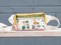 Rifle Paper Co floral fanny pack for women, canvas waist pack, floral hip bag